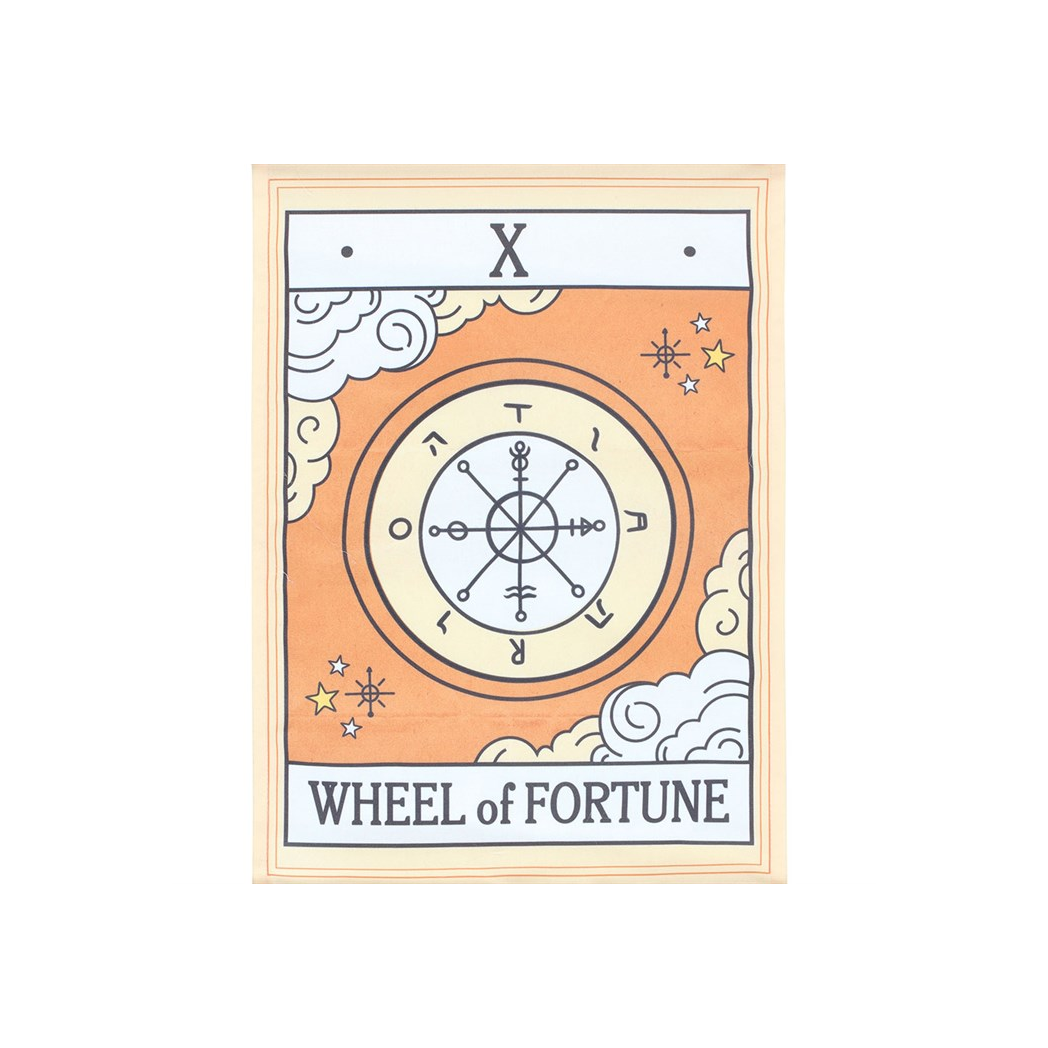 The Wheel of Fortune Vintage Tarot Wall Hanging - Image 3