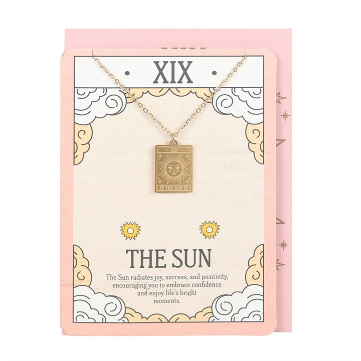 The Sun Vintage Tarot Necklace on Greeting Card - Image 2